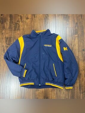 MICHIGAN WOLVERINES Men’s VTG Polar Fleece Jacket Red Oak Sportswear Size XXL